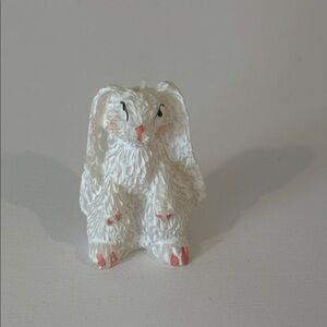 Vintage collectible long eared Bunny Figurine mini resin rabbit Easter decor